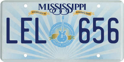 MS license plate LEL656