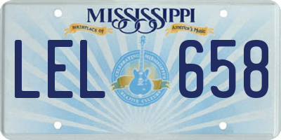 MS license plate LEL658