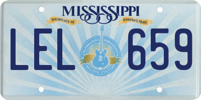 MS license plate LEL659