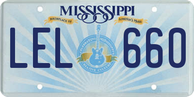 MS license plate LEL660