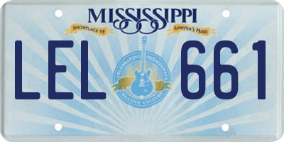 MS license plate LEL661