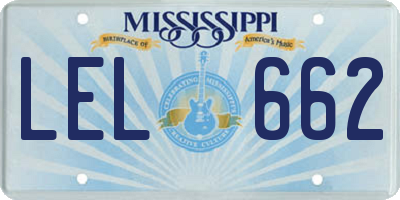 MS license plate LEL662