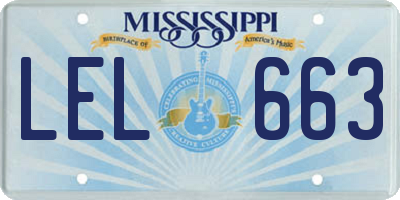 MS license plate LEL663