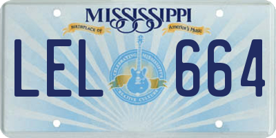 MS license plate LEL664