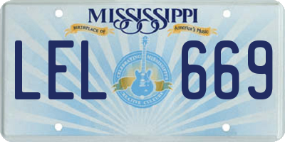 MS license plate LEL669