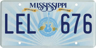MS license plate LEL676