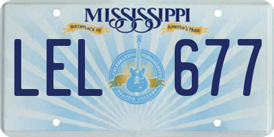 MS license plate LEL677