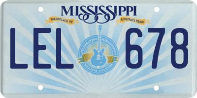 MS license plate LEL678
