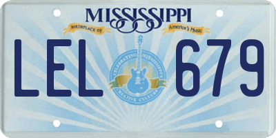 MS license plate LEL679