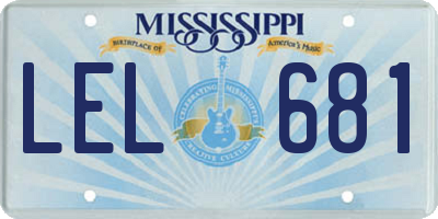 MS license plate LEL681