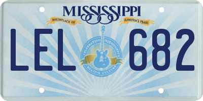 MS license plate LEL682