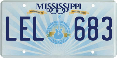 MS license plate LEL683