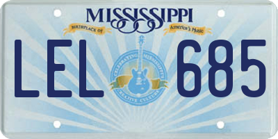 MS license plate LEL685