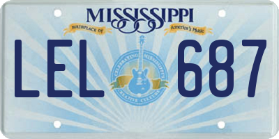 MS license plate LEL687