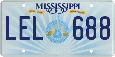 MS license plate LEL688