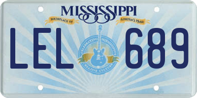 MS license plate LEL689