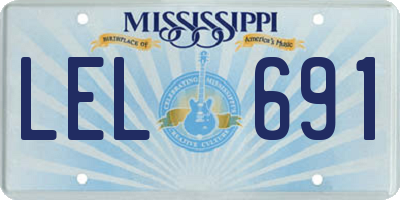 MS license plate LEL691