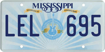 MS license plate LEL695