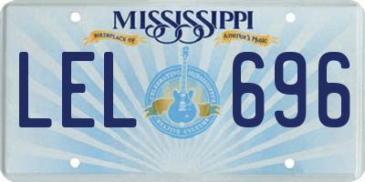MS license plate LEL696