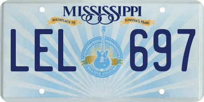 MS license plate LEL697