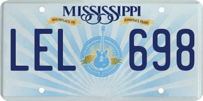 MS license plate LEL698