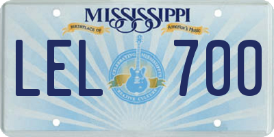 MS license plate LEL700