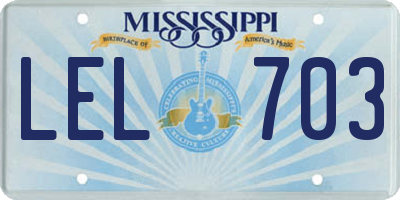 MS license plate LEL703