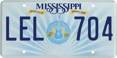MS license plate LEL704