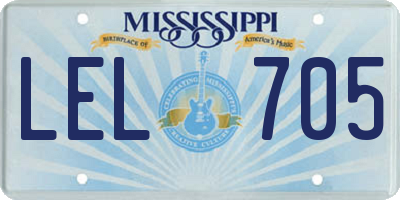 MS license plate LEL705