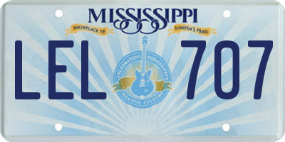 MS license plate LEL707