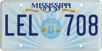 MS license plate LEL708