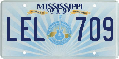 MS license plate LEL709