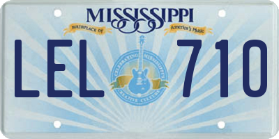 MS license plate LEL710
