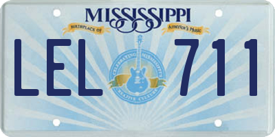 MS license plate LEL711