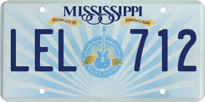 MS license plate LEL712