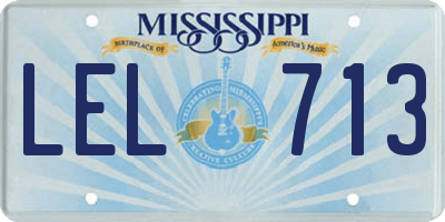 MS license plate LEL713