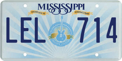 MS license plate LEL714