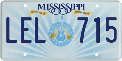 MS license plate LEL715