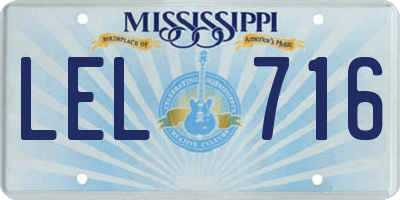 MS license plate LEL716