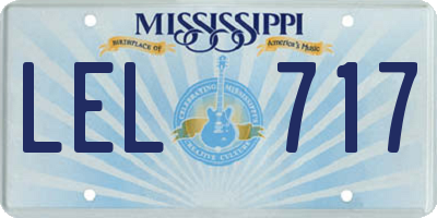 MS license plate LEL717