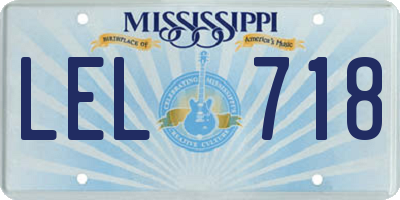 MS license plate LEL718