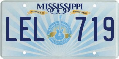 MS license plate LEL719