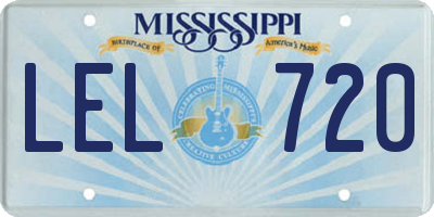 MS license plate LEL720