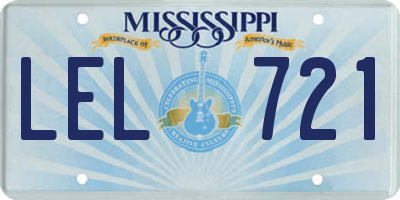 MS license plate LEL721
