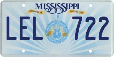 MS license plate LEL722