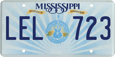 MS license plate LEL723