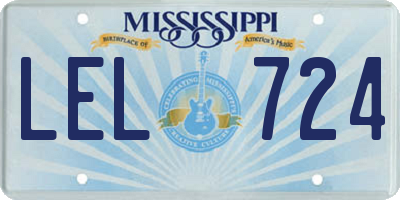 MS license plate LEL724