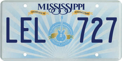 MS license plate LEL727