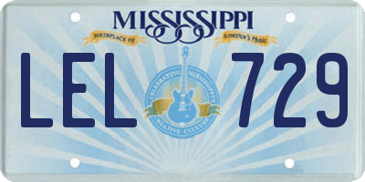 MS license plate LEL729