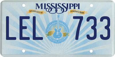 MS license plate LEL733